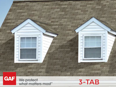 GAF 3 Tab Shingles Illustration