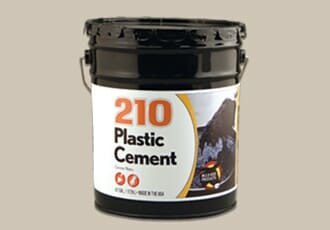 Bucket of plastic cement