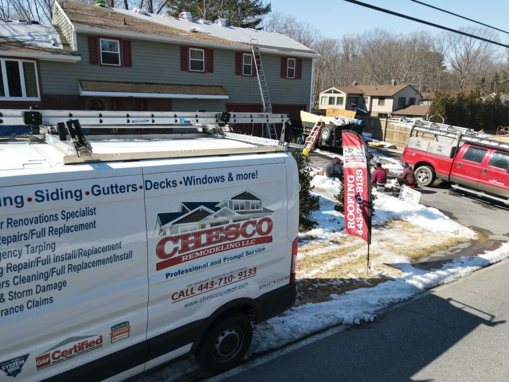 Chesco roofers working on new roof