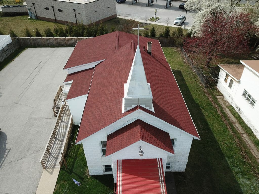 New red church roof