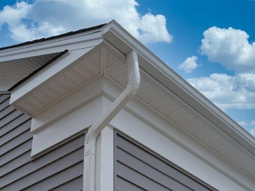 New WHite gutter system on home