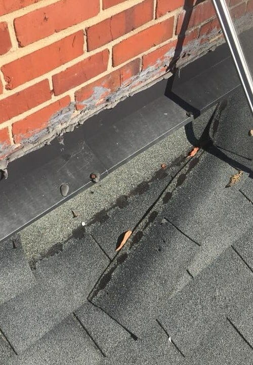 misplaced shingle on roof