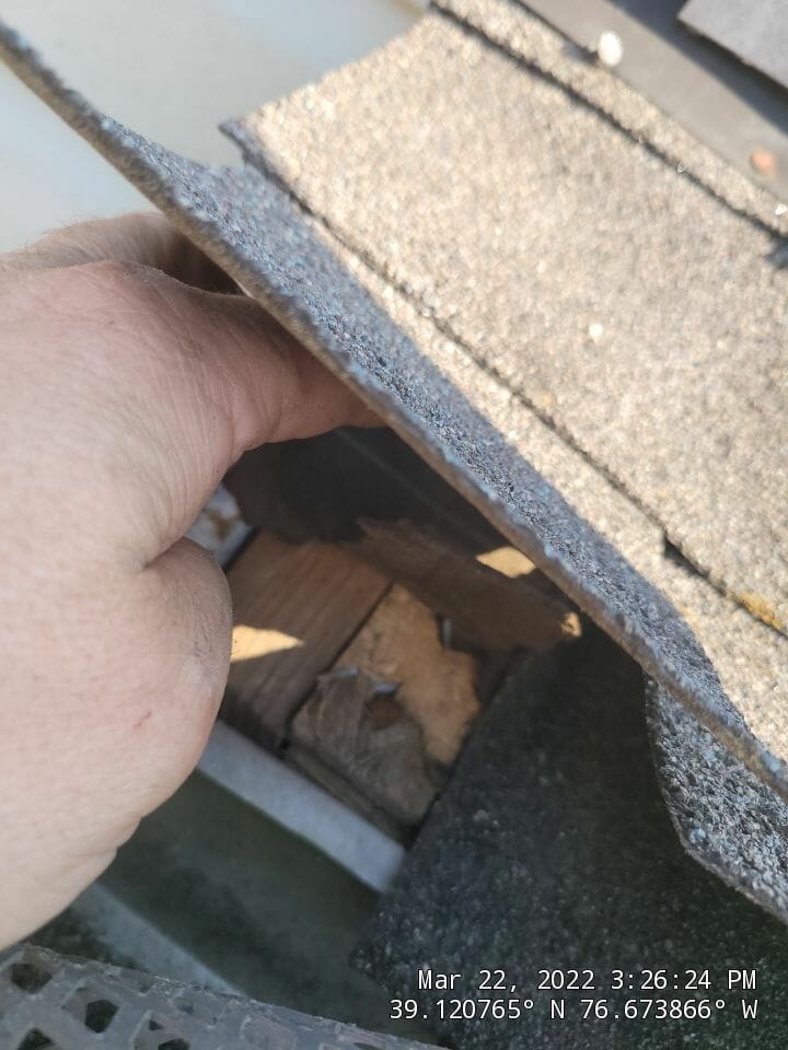 Damaged roof in Severn Damaged roof in Severn