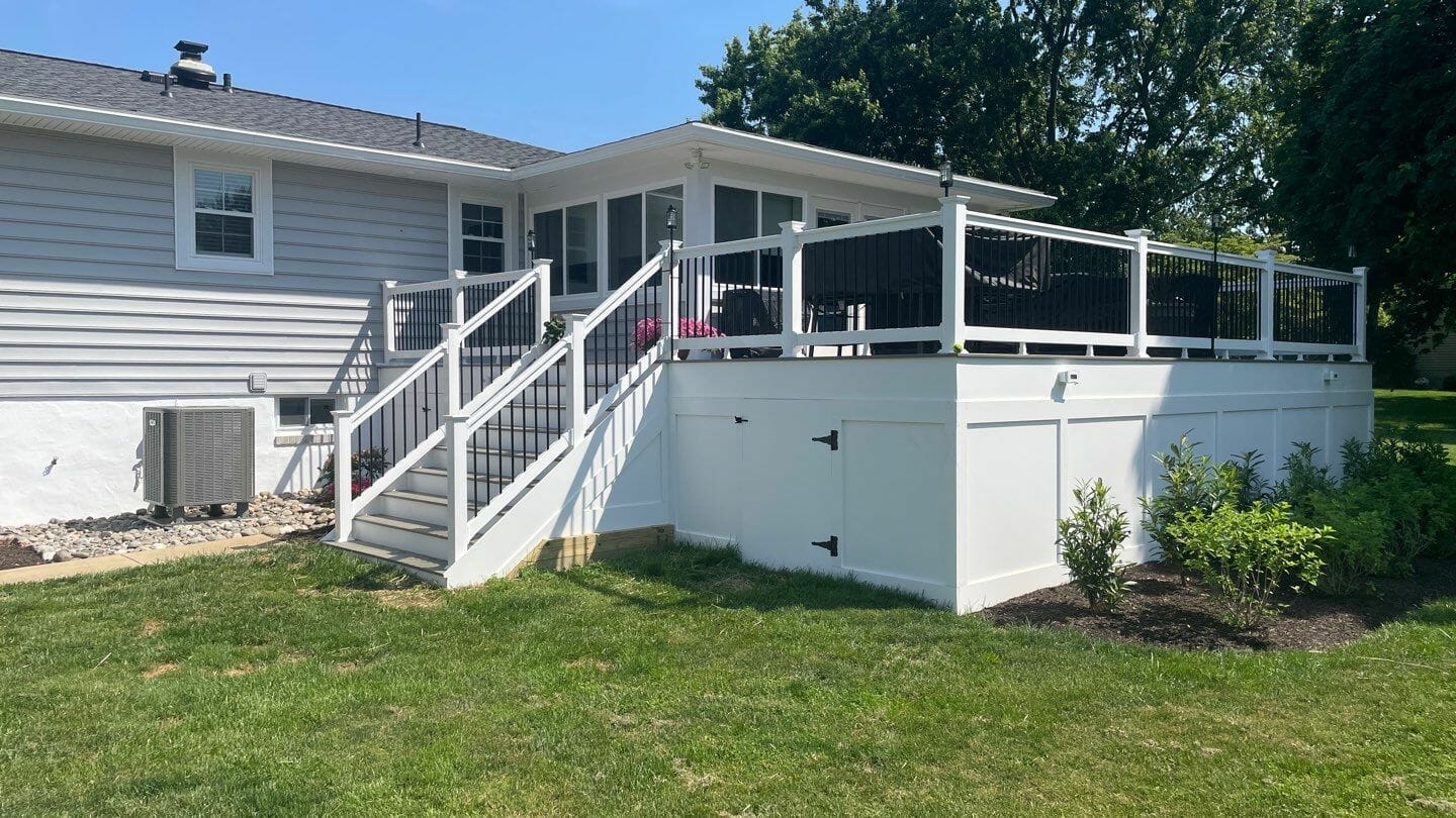 newly built deck attached to home