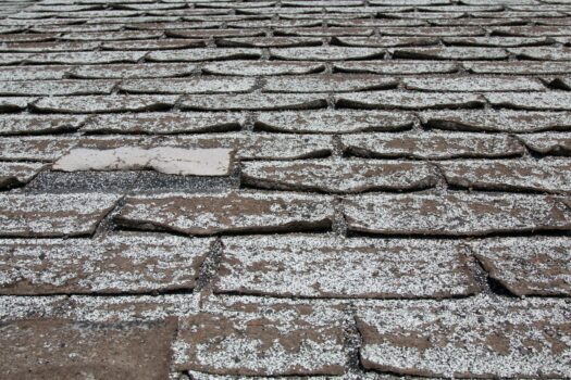 Residential roof with wear and tear